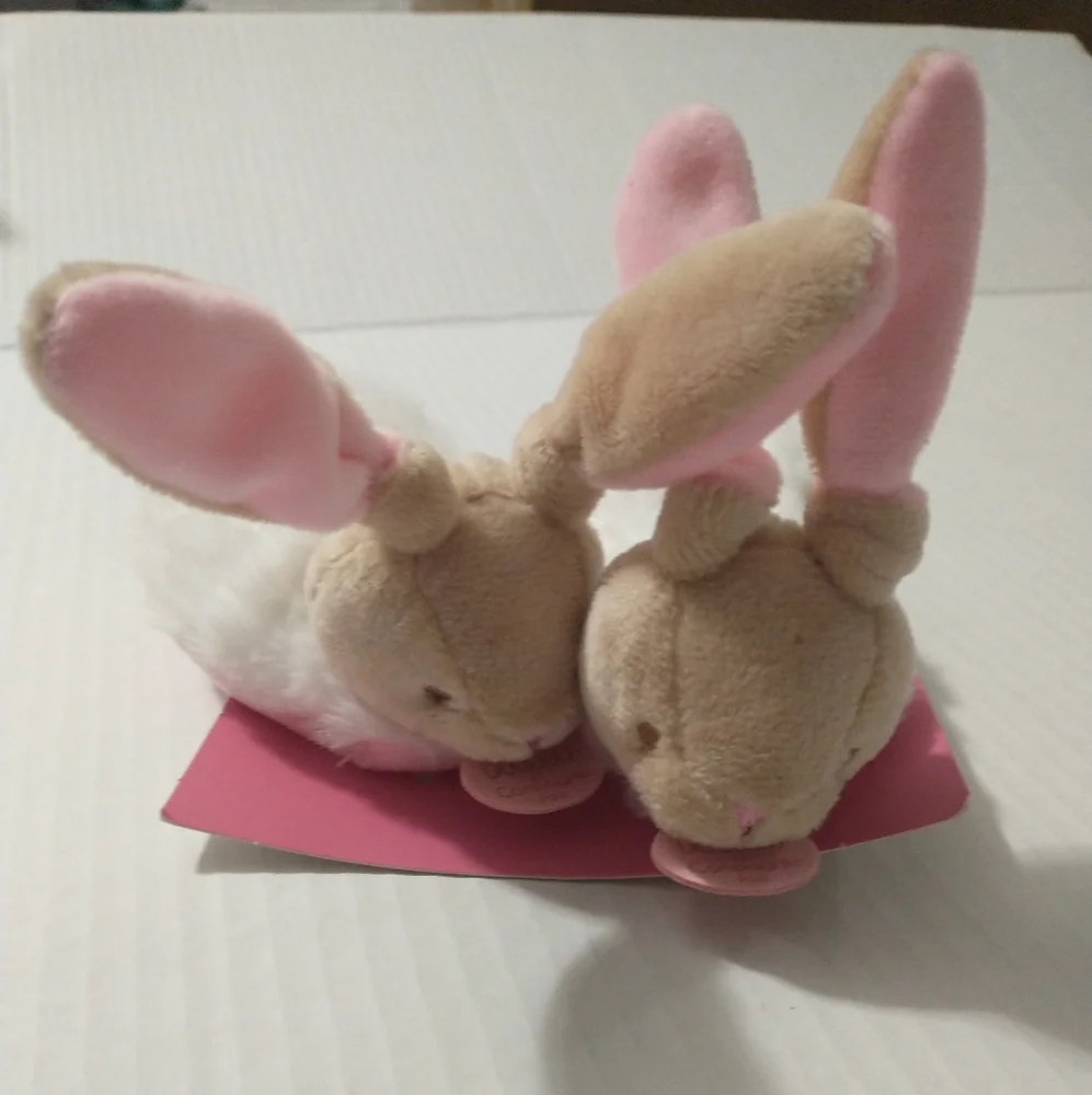 Doudou et Compagnie Paris Bunny Slippers Pink 0-6 Months Baby Girl